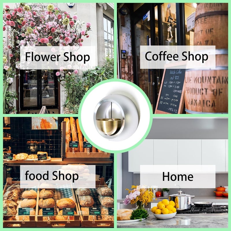 Cizenal Shopkeepers Bell for Door Opening, Door Chime for Business When Entering, Easy to Install Magnetic Doorbell, Unique Business Decorations and Entrance Hanging Decorations- Creative Gift (Silver) - Image 2
